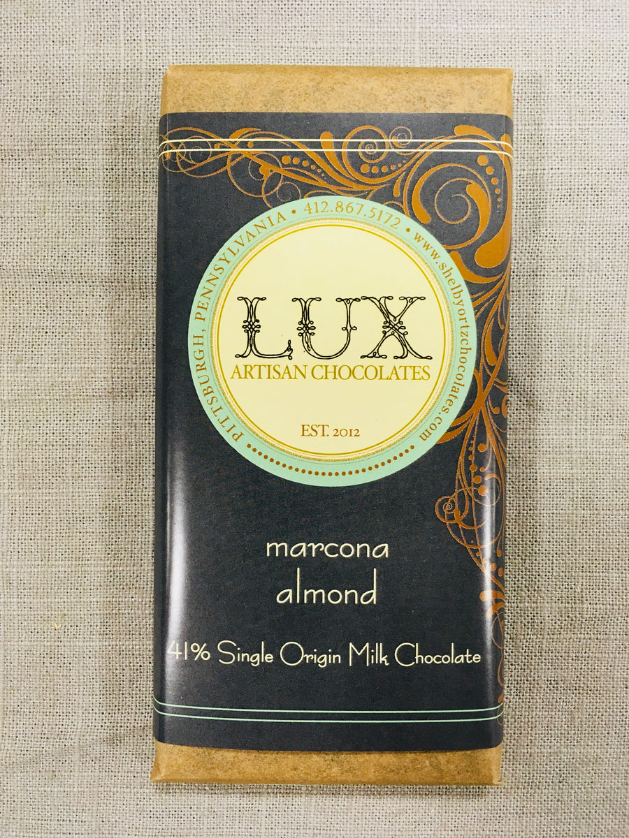 41 Single Origin Milk Chocolate Marcona Almond Bar LUX Artisan