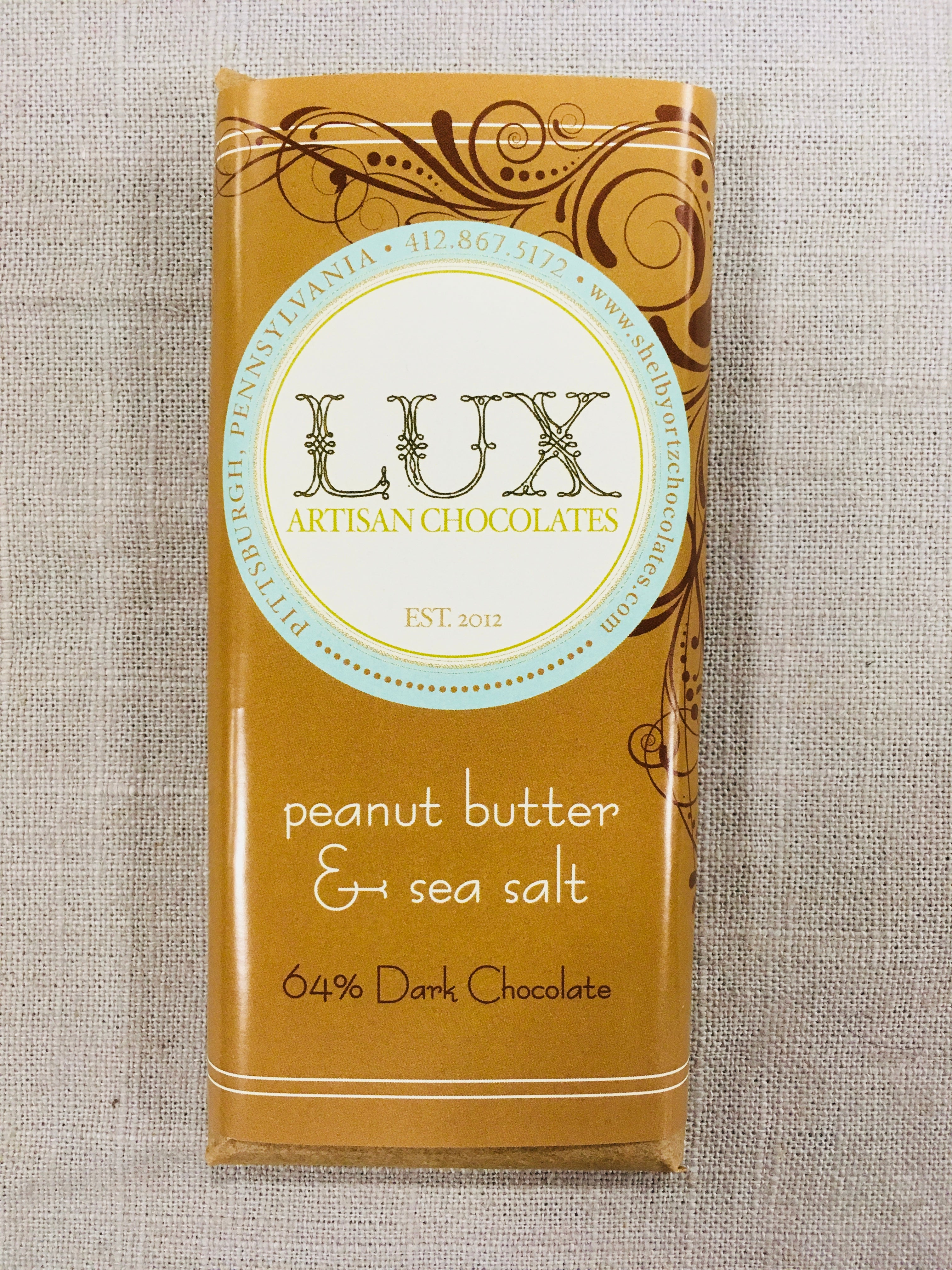 64% Dark Chocolate Peanut Butter & Sea Salt Bars & Squares
