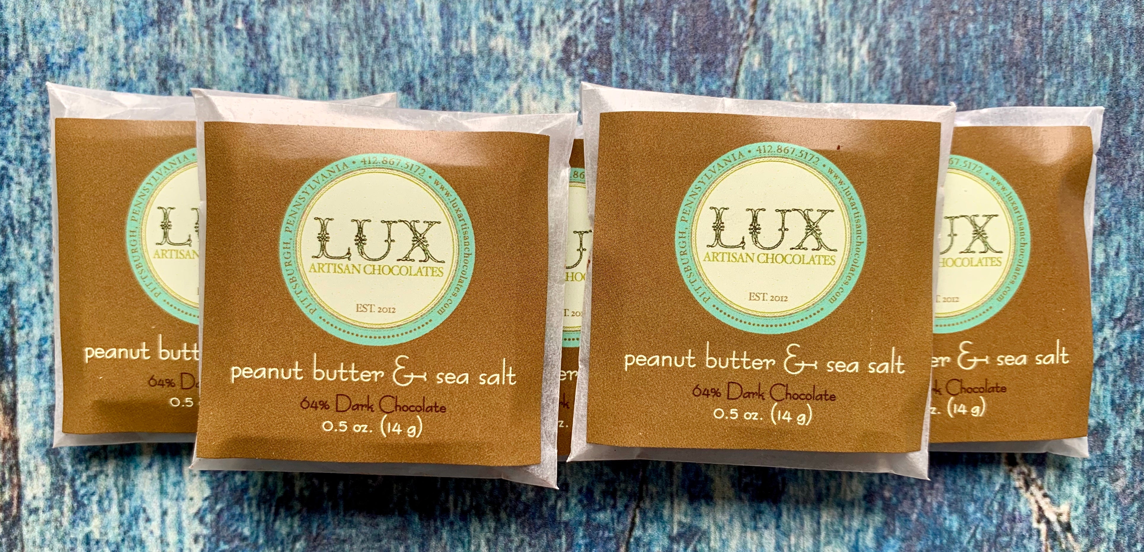 64% Dark Chocolate Peanut Butter & Sea Salt Squares